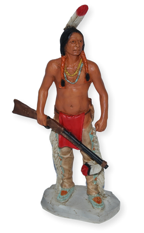 Indianerfigur Häuptling Red Cloud H 18 cm stehend mit Gewehr Dekofigur Native American Castagna von Castagna