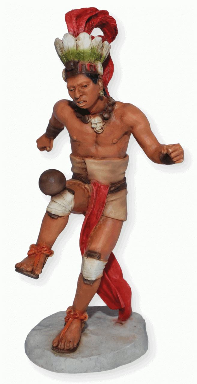 Indianerfigur Indianer Maya mit Ball spielend H 17,5 cm Native American Figur Castagna von Castagna