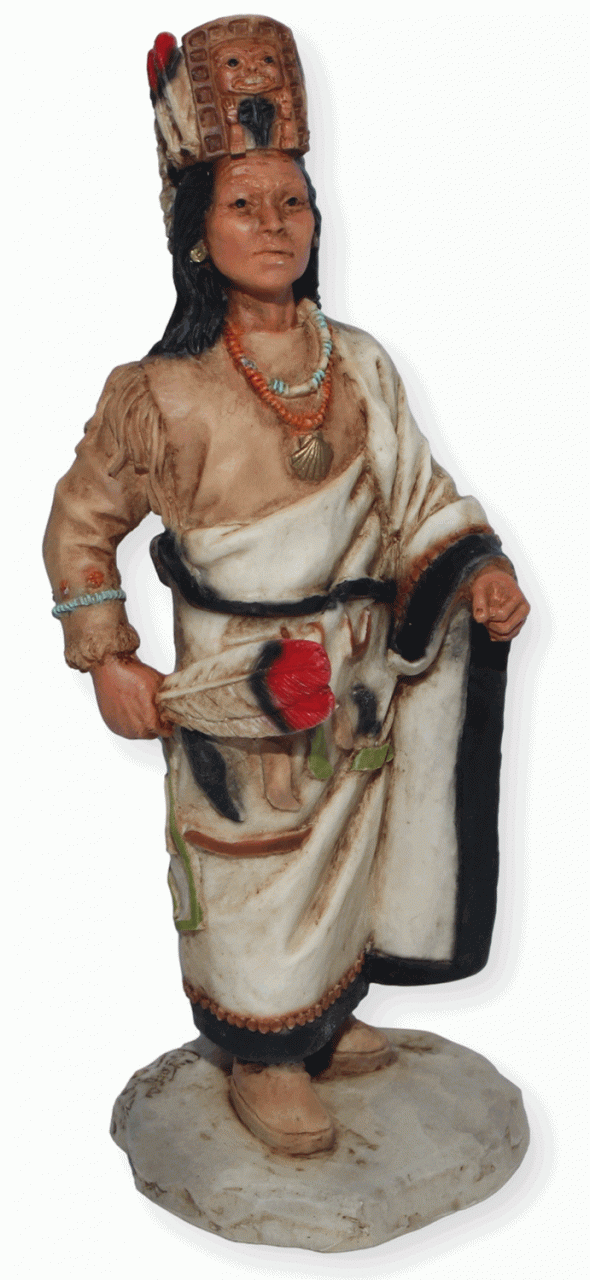 Indianerfigur Indianer Seattle Häuptling Duwamish H 17 cm mit Kopfschmuck und Feder Castagna von Castagna