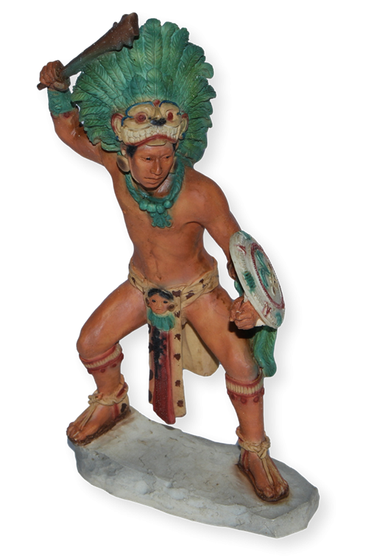 Indianerfigur Maya Krieger H 18 cm Warrior Dekofigur Sammlerfigur Indianer Native American Castagna von Castagna