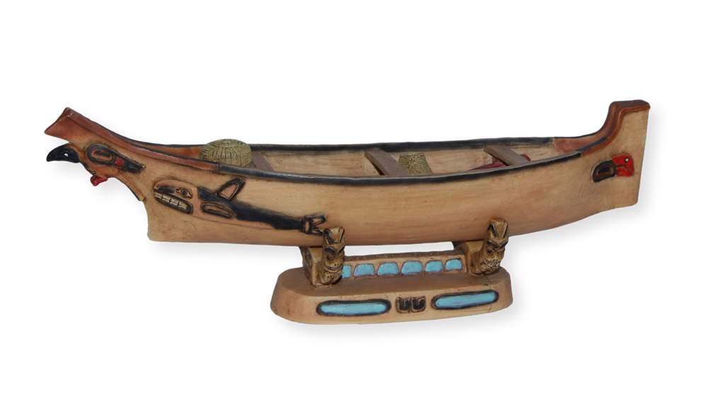 Nordwestküsten Kanu auf Podest L 23 cm Dekofigur Indianer Native American Castagna Sammlerfigur Nordwestküsten Kanu auf Podest L 23 cm Dekofigur Indianer Native American Castagna Sammlerfigur von Castagna