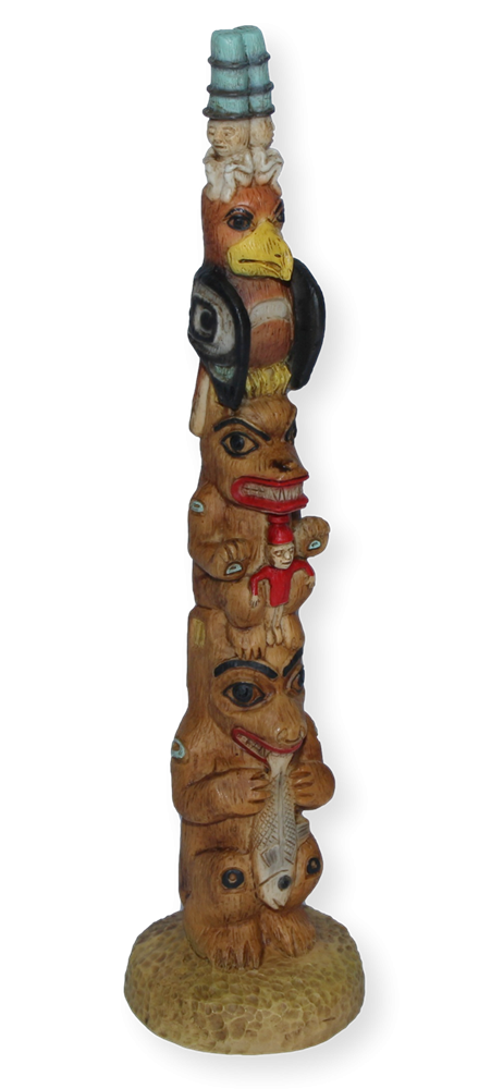 Totempfahl H 25,5 cm Wappenempfahl Indianer Indianerfigur Native American Deko Dekofigur Castagna von Castagna