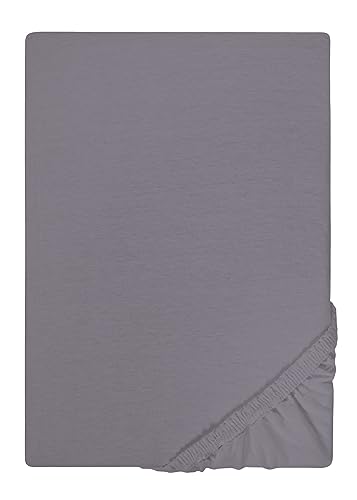 Traumhaft Schlafen - Castell - Markenbettwäsche 0077113 Spannbetttuch Jersey Stretch (Matratzenhöhe max. 22 cm) 1x 140x200 cm - 160x200 cm, Silber von Traumhaft schlafen - Castell - Markenbettwäsche