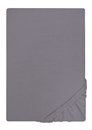 Traumhaft Schlafen - Castell - Markenbettwäsche 0077113 Spannbetttuch Jersey Stretch (Matratzenhöhe max. 22 cm) 1x 90x190 cm - 100x200 cm, Silber/grau von Traumhaft schlafen - Castell - Markenbettwäsche