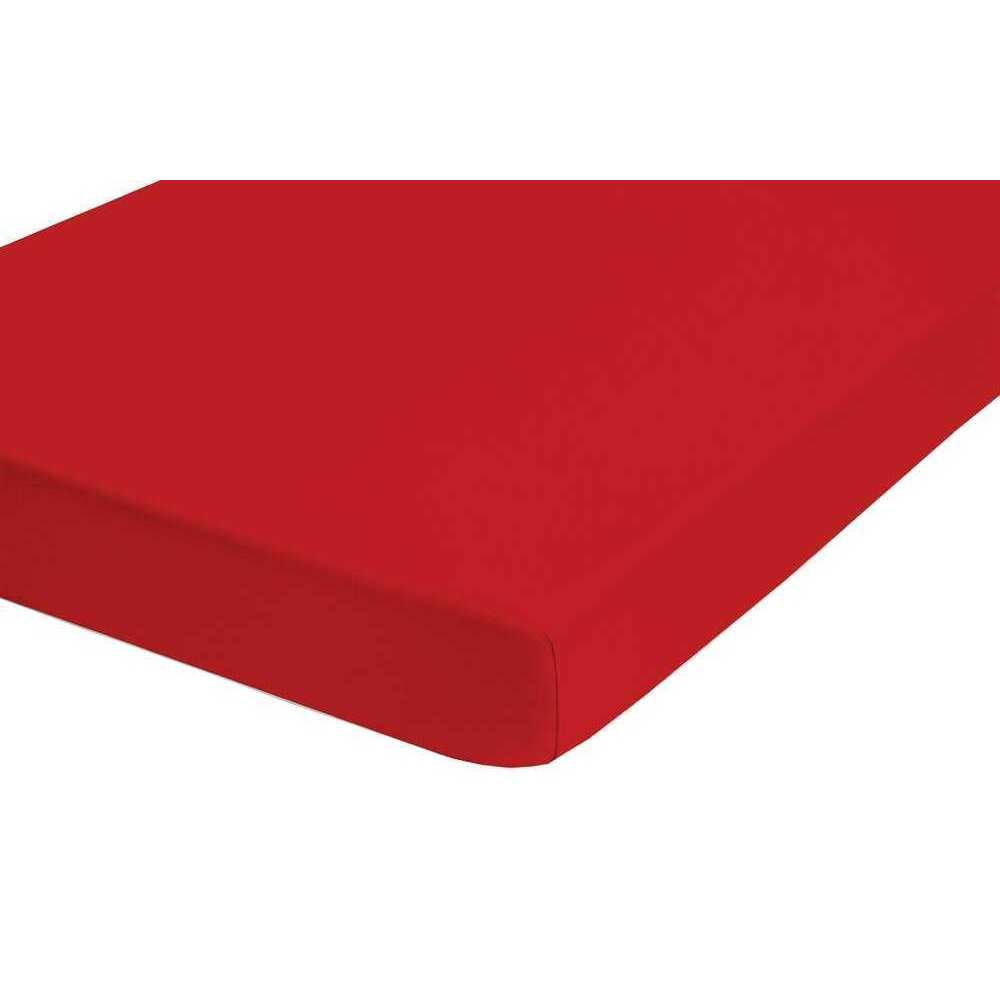 Castell Jersey-Stretch Spannbettlaken 90x200 cm - 100x200 cm Rot von Castell