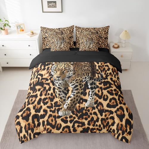 Castle Fairy 7-teiliges Bettwäsche-Set mit Gepardenmuster, Queen-Size-Größe, Leopardenmuster, Bettwäsche-Set für Kinder, Teenager, Erwachsene, afrikanische Wildtiere (Bettdecke + Spannbetttuch + 2 Castle Fairy 7-teiliges Bettwäsche-Set mit Gepardenmuster, Queen-Size-Größe, Leopardenmuster, Bettwäsche-Set für Kinder, Teenager, Erwachsene, afrikanische Wildtiere (Bettdecke + Spannbetttuch + 2 von Castle Fairy