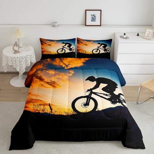 Castle Fairy Kinder-Bettwäsche-Set für Jungen, Extremsport-Thema, Daunen-Alternative, Erwachsenen-Schlafzimmer-Dekor, Mountainbike-Muster, ultraweiche Mikrofaser-Innenfüllung, 3-teilig Castle Fairy Kinder-Bettwäsche-Set für Jungen, Extremsport-Thema, Daunen-Alternative, Erwachsenen-Schlafzimmer-Dekor, Mountainbike-Muster, ultraweiche Mikrofaser-Innenfüllung, 3-teilig von Castle Fairy