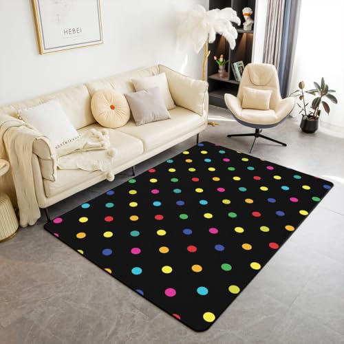 Castle Fairy Teppich mit Punktemuster, 90 x 150 cm, bunt, rund, für Mädchen, Damen, Herren, Teenager, Prinzessin, niedlicher Mädchen-Stil, fusselfrei, für Schlafzimmer, Spielzimmer, Wohnzimmer Castle Fairy Teppich mit Punktemuster, 90 x 150 cm, bunt, rund, für Mädchen, Damen, Herren, Teenager, Prinzessin, niedlicher Mädchen-Stil, fusselfrei, für Schlafzimmer, Spielzimmer, Wohnzimmer von Castle Fairy