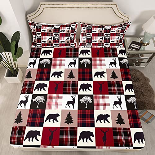 Castle Fairy Wildlife Bear Elch Fitted Sheet Queen Size Xmas Theme Bedding Set Red Black Grid Sheet Set,Christmas Tree Bed Cover Ultra Soft Breathable Bedspread 3 Pcs for Kids Teens Boys Castle Fairy Wildlife Bear Elch Fitted Sheet Queen Size Xmas Theme Bedding Set Red Black Grid Sheet Set,Christmas Tree Bed Cover Ultra Soft Breathable Bedspread 3 Pcs for Kids Teens Boys von Castle Fairy