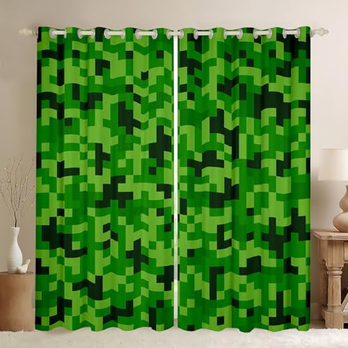 Grüne verpixelte Minenarbeiter-Vorhänge, Videospiel-Fenstervorhang, Kinder-, Jungen-, Mädchen-, Teenager-Raumdekoration, Cartoon-Gamepad-Fensterbehandlungsvorhang, modern, geometrisch, kariert Grüne verpixelte Minenarbeiter-Vorhänge, Videospiel-Fenstervorhang, Kinder-, Jungen-, Mädchen-, Teenager-Raumdekoration, Cartoon-Gamepad-Fensterbehandlungsvorhang, modern, geometrisch, kariert von Castle Fairy