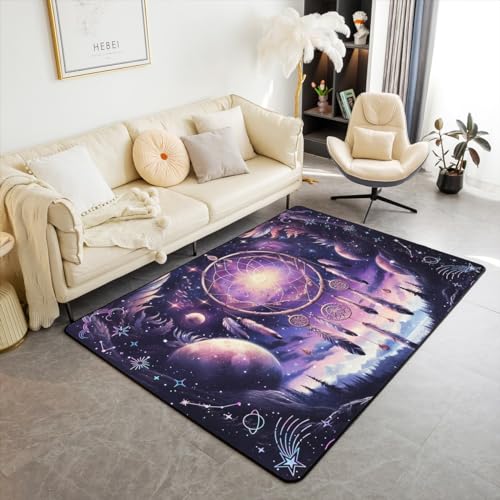 Traumfänger-Teppich, Boho-Traumfänger-Teppich für Nachttisch, Wohnzimmer, Hinterhof, Sofa, Dekoration, Galaxie, Bohemian-Feder, Dekoration, Teppich für Kinder, Jungen, Teenager, Männer, 15,7 x 1,8 m Traumfänger-Teppich, Boho-Traumfänger-Teppich für Nachttisch, Wohnzimmer, Hinterhof, Sofa, Dekoration, Galaxie, Bohemian-Feder, Dekoration, Teppich für Kinder, Jungen, Teenager, Männer, 15,7 x 1,8 m von Castle Fairy