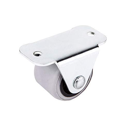 (Packung mit 50 Stück) 30 mm Gummirad Kunststoff Drehrolle Doppelrollen Metall mit Platte Möbelgerät & Zubehör kleine Mini Rollen Set von Castors