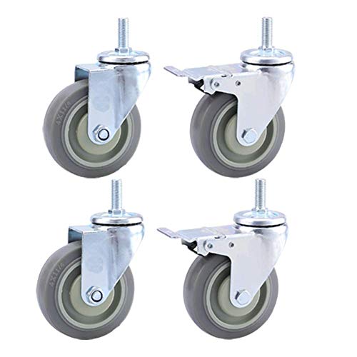4 Schwerlastrollen M12 × 30 mm Gewinde Industrieller Transport Gummirollen Mit Bremse 75 mm / 100 mm / 125 mm 480 kg Universal Lenkrollen Leise Möbelrollen Doppellager Stielrollen 4 Schwerlastrollen M12 × 30 mm Gewinde Industrieller Transport Gummirollen Mit Bremse 75 mm / 100 mm / 125 mm 480 kg Universal Lenkrollen Leise Möbelrollen Doppellager Stielrollen von Castors