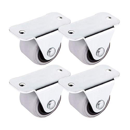 Castors, kleine Mini-Lenkrollen im Set, schwenkbar, 30-mm-Kunststoff-Gummirollen mit Metallplatte, Möbel-Gerät und -Ausrüstung von Castors