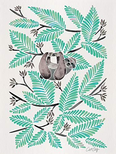 Cat Coquillette Happy Sloth Leinwanddruck, Mehrfarbig, 60 x 80 cm Cat Coquillette Happy Sloth Leinwanddruck, Mehrfarbig, 60 x 80 cm von Cat Coquillette