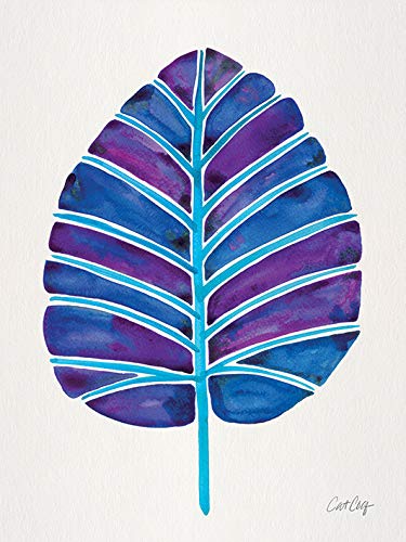 Cat Coquillette "Indigo Alocasia, 30 x 40 cm, Leinwanddruck von Cat Coquillette