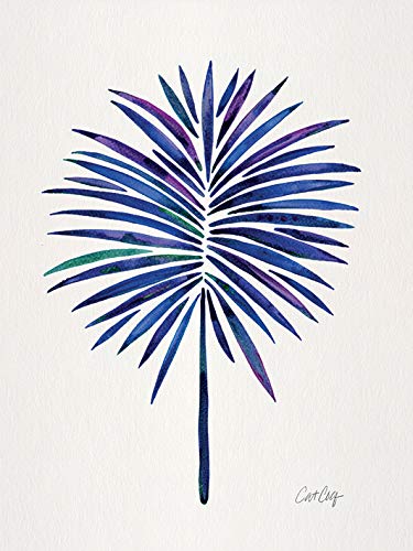 Cat Coquillette Indigo Fan Palm 30 x 40cm Canvas Print Leinwanddruck, Mehrfarbig, 30 x 40 cm von Cat Coquillette