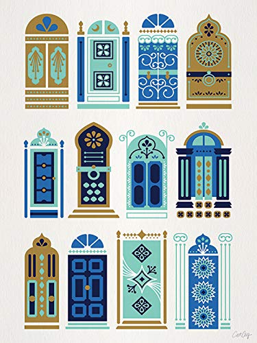 Cat Coquillette Moroccan Doors Leinwanddruck, Mehrfarbig, 60 x 80 cm von Cat Coquillette