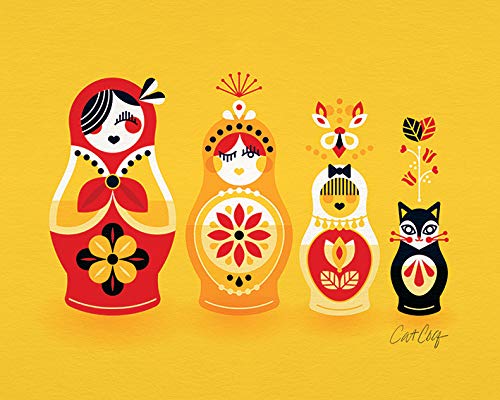 Cat Coquillette Russian Dolls 40 x 50cm Canvas Print Leinwanddruck, Mehrfarbig, 40 x 50 cm von Cat Coquillette