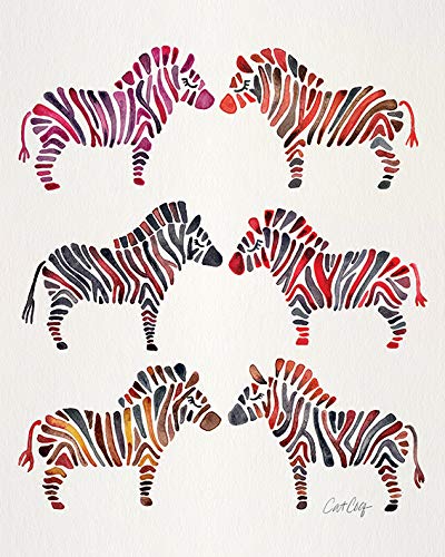 Cat Coquillette Zebras 40 x 50cm Canvas Print Leinwanddruck, Mehrfarbig, 40 x 50 cm von Cat Coquillette