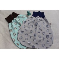 Einlagiger Pucksack/strampelsack/Schlafsack Forest Dreams Mint Oder Grau/Blau -Sommersweat - 4 Größen von Cat55DE