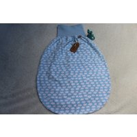 Einzelstück Leichter Einlagiger Pucksack/strampelsack/Schlafsack Aus Baumwolljersey Sommerwölkchen Hellblau von Cat55DE