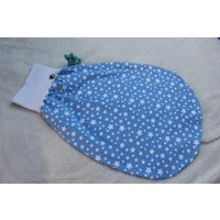 Sommer-Pucksack/Strampelsack/Schlafsack Aus Baumwolljersey Weiße Sterne, 4 Größen Machbar, Gr. M Sofort Lieferbar von Cat55DE