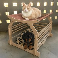 Bett Für Zwei Haustiere Haustier Möbel Katzen - Und Hundebetten Modernes Doppelbett Handgefertigtes 2 Geschenk Tierliebhaber Kleine Hunde Katzen von CatDogHammoks
