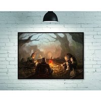 Dark Souls-Bonfire Art Poster Spiel Wanddekoration Home Dekoration Kunst Rahmenlos von CatKittyStore