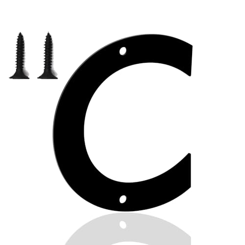 Hausnummern, Hausnummernschild, Hausnummer Schwarz, Metallbuchstaben, Briefkasten mit Hausnummer, Hausnummer Schild, Moderne Metallhausnummer für Häuser, Türen, Außenbereich(12.7cm, C) von CatTerranM