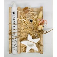 Geburtstagsgeschenk - Geschenkset Mit Stabkerze, Stern Kerzenhalter Und Geldgeschenkverpackung, Geschenkidee Geburtstag von CatVanCrafts