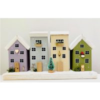 Weihnachtliche Holzhäuschen - Winterliche Dekohäuser Aus Holz Für Advent & Weihnachtsdeko von CatVanCrafts