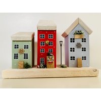 Weihnachtshäuschen Deko, Winterliche Holzhäuschen Für Fensterbank, Mini Holzhäuser Weihnachtshäuschen Deko, Winterliche Holzhäuschen Für Fensterbank, Mini Holzhäuser von CatVanCrafts