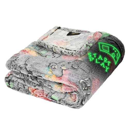 Catalonia Classy Grau Glow Spiel-Pad Kuscheldecke Kinder Decke, Geschenke für Mädchen Kinder Teenager, Fleecedecke für Sofa Couch Bett, 150x130cm von Catalonia Classy