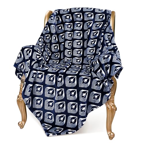 Catalonia Classy Lotus Blau Überwurfdecke für Couch, Leichte, Weiche, Gemütliche Lounging-Decke für Alle Jahreszeiten, Wohnzimmer Deko Decke 150 x 130 cm, Marokko Blau von Catalonia Classy