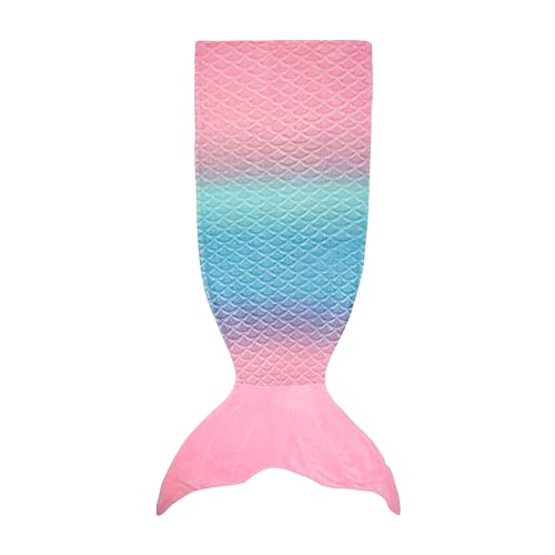 Catalonia Classy Meerjungfrau Decke, Flauschig Plüsch Fleece Meerjungfrauen Flosse Kuscheldecke, Meerjungfrau Geschenk für Mädchen, 114 x 41 cm, Rosa Schwanz von Catalonia Classy