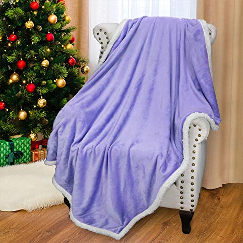 Catalonia Classy Sherpa-Decke, doppelseitiger Fleece-Überwurf für Einzelbett, extra Dicke warme Sofadecke, kuschelige Couchdecke, alle Jahreszeiten oder Wohnzimmerdecke,Violett, 150 x 200 cm von Catalonia Classy