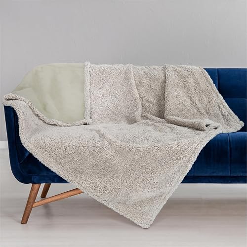 Catalonia Classy Hundedecke Wasserdicht Decke Waschbar, Fleece Sherpa Pee Proof Hunde Wasserfest Decken for Sofa Couch Bett Zum Schutz, Decke Kratzfeste Wasserabweisend M 152×127, Kamel/Taupe von Catalonia Classy