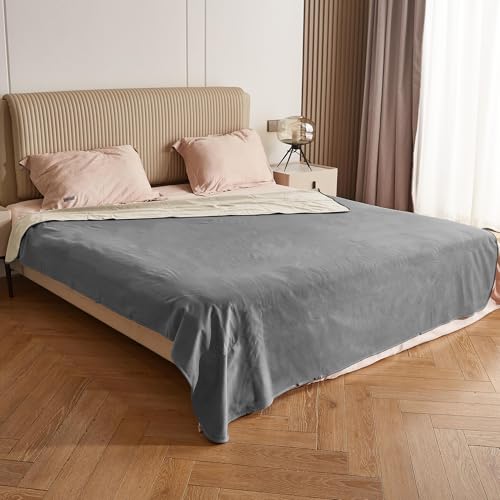 Catalonia Wasserdicht Decke, Tagesdecke Bett Sofaüberwurf Kuscheldecke Schonbezug Couchschoner Wasserabweisend Wohndecke Überwurf Fleece Decke for Bett Couch Sofa 203x 229cm Taupe/Grey von Catalonia Classy