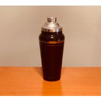 Martini Cocktail Shaker Dunkelrotes Rubinglas Mit Silberbank Chromoberteil 1930Er Vtg 1940Er Jahre Retro Large One Quart Cobbler von CatamountCurios