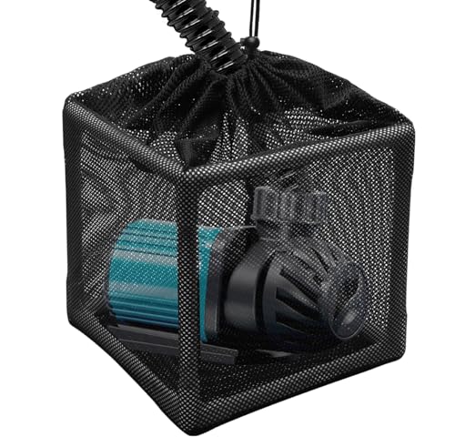 Catcan Teichpumpe Filtertasche, Pumpenbarriere Netzbeutel Anti-Verstopfung Teichpumpentasche mit quadratischer Halterung für die meisten Pumpen (Schwarz) von Catcan