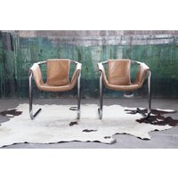 Haltenrare Post Modern 1970Er Jahre Chrom Vecta Zermatt Sling Leder Lounge Chair Ein Stuhl Links Made in Italy | Jede Einzeln Verkauft Mcm von CatchMyDriftVintage