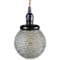 Texturierte Glaskugel Pendellampe, "Irving" von CatchandReleaseNY
