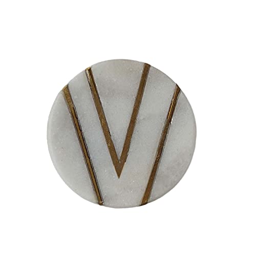 Cabinet knob white stone golden V von Catchii