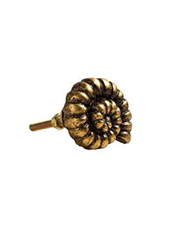 Cupboard knob round shell vintage gold von Catchii