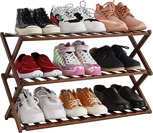 Catekro Faltbares Schuhregal für den Innenbereich, Massivholz, Schuhschrank, tragbares Aufbewahrungsregal, kostenlose Installation, geeignet für Korridoreingang, Schrank, Balkon von Catekro