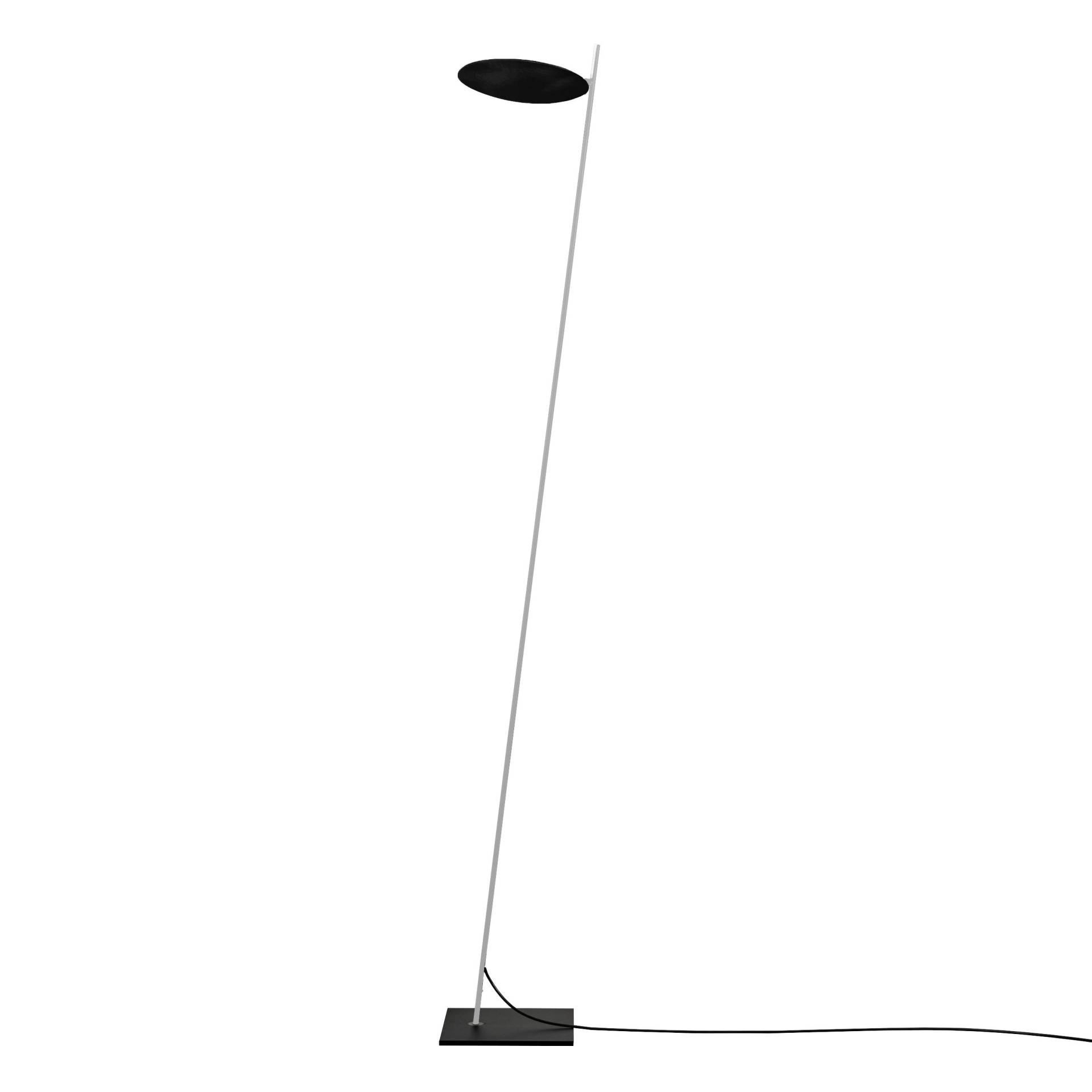 Catellani & Smith - Lederam F0 LED Stehleuchte - schwarz/Stab satiniert/H 190cm/Fuß schwarz/Kabel schwarz/COB LED... von Catellani & Smith