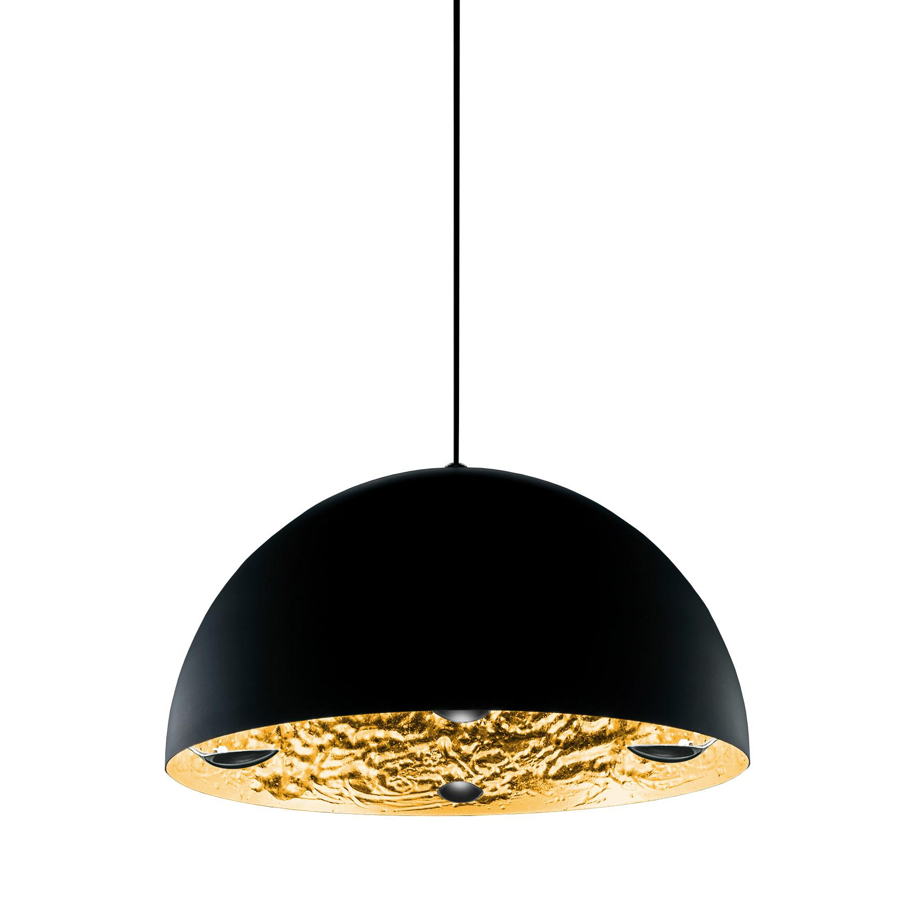 Catellani & Smith - Stchu-Moon 02 Pendelleuchte Ø80cm - gold/Rückseite matt schwarz/H x Ø 40x80cm/Baldachin schwarz H x Ø 7,5x15cm/4x LED... von Catellani & Smith