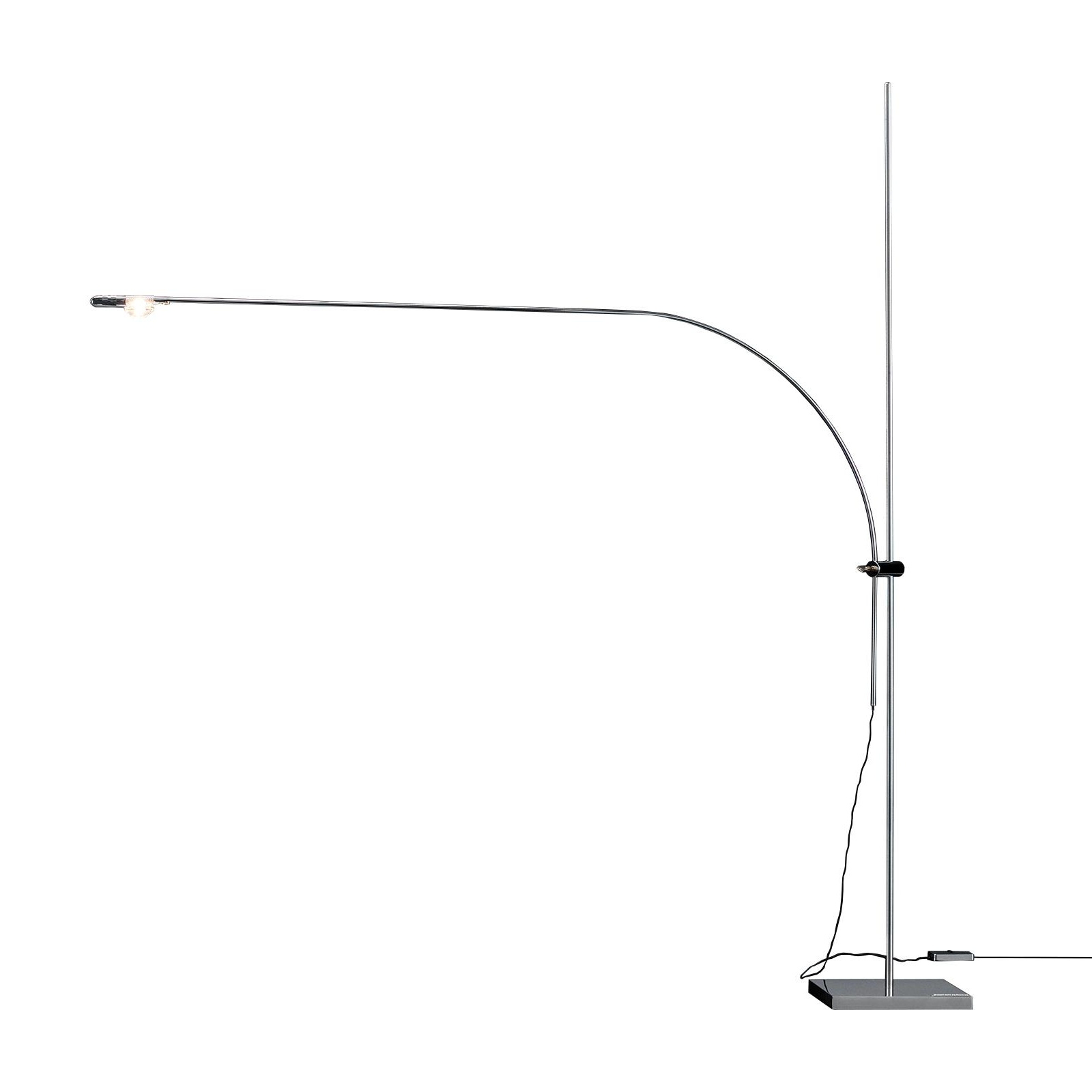 Catellani & Smith - Uau T LED Tischleuchte - nickel/Fuβ und Gestell nickel/LxBxH 55x10x65cm/Linse Ø 2cm/LED 1x1W/350mA/110-240V/140lm/2700K/CRI80/dimm von Catellani & Smith