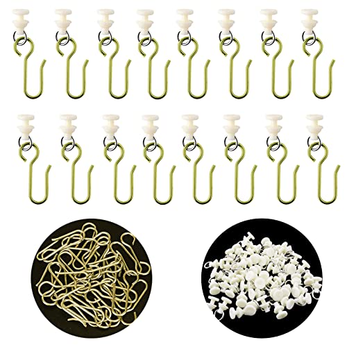 Catelves 100 Stück Gardinenhaken Gleiter, Gardinenröllchen, Curtain Hooks, Osengleiter, Gardinenhaken für Schienen, für Schiene, Curtain Hooks Türvorhang Duschvorhänge von Catelves